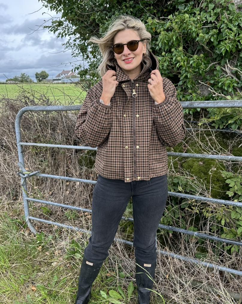 Giacca camicia a quadri con cappuccio Shirley