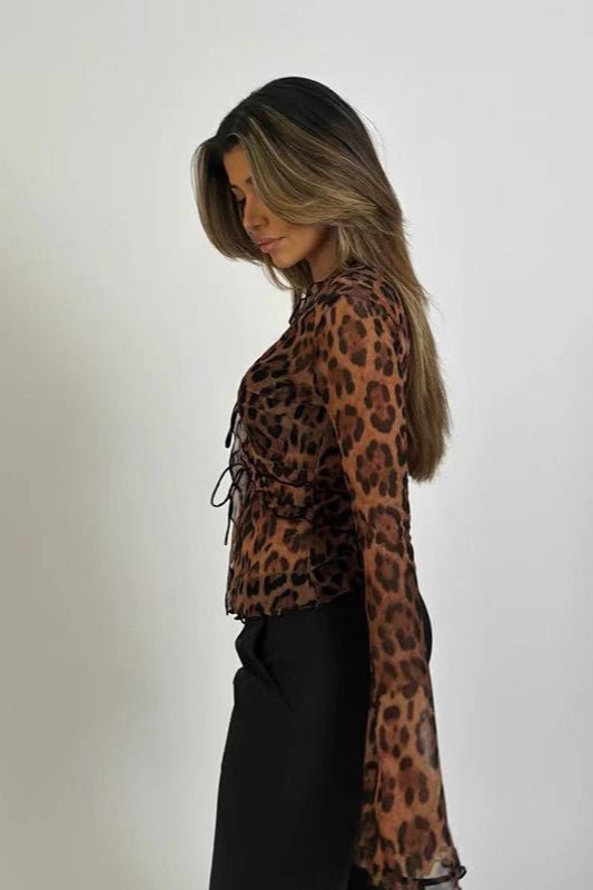 Blusa leopardata trasparente Siena