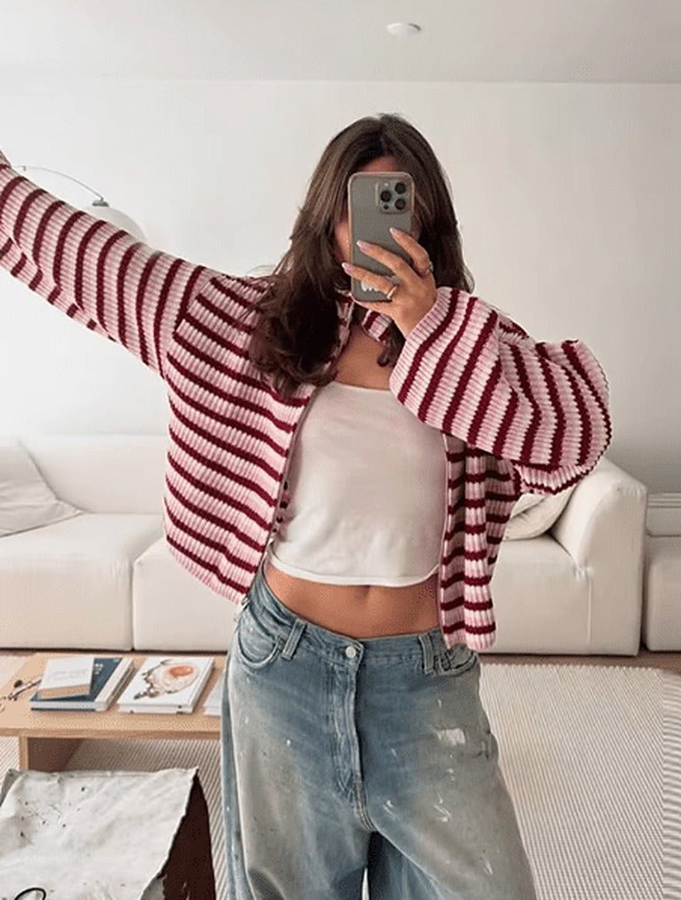 Maglione Simona in maglia con zip