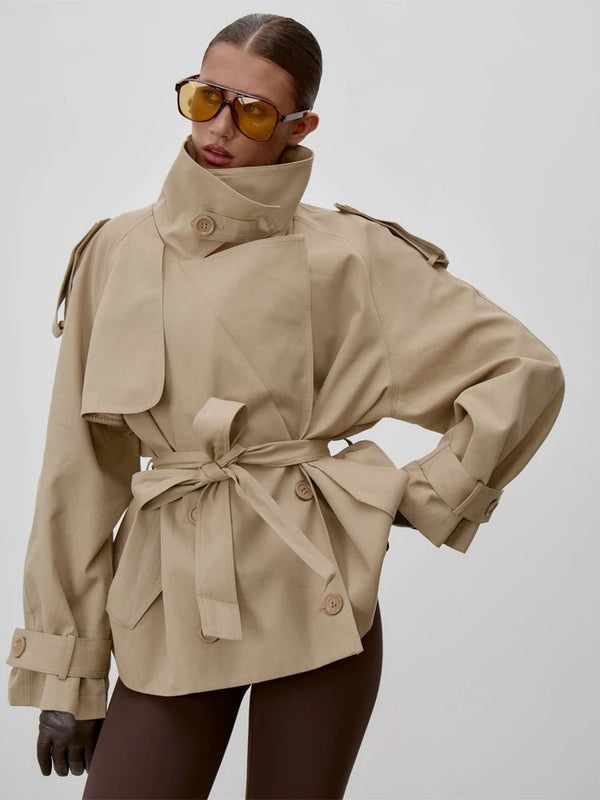 Trench con colletto rialzato e lacci Sonia
