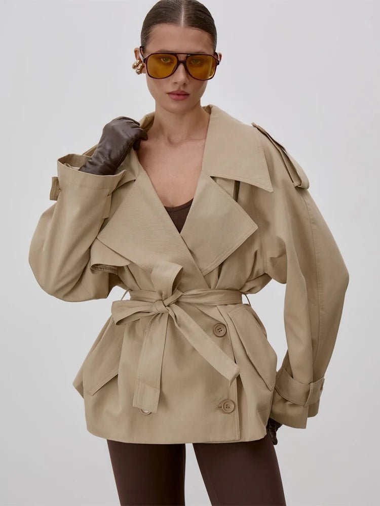Trench con colletto rialzato e lacci Sonia