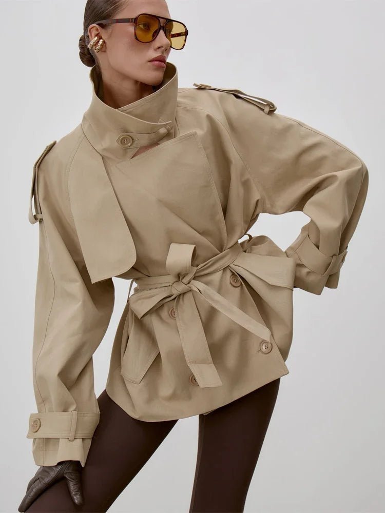 Trench con colletto rialzato e lacci Sonia