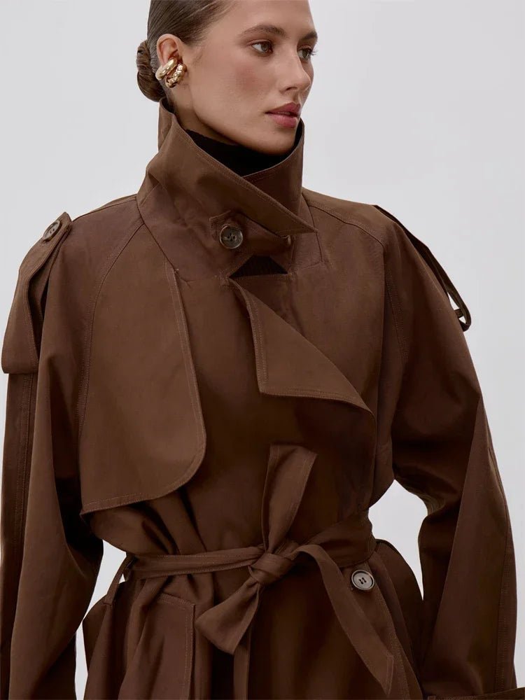 Trench con colletto rialzato e lacci Sonia
