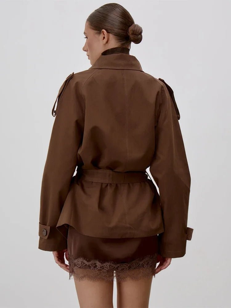 Trench con colletto rialzato e lacci Sonia