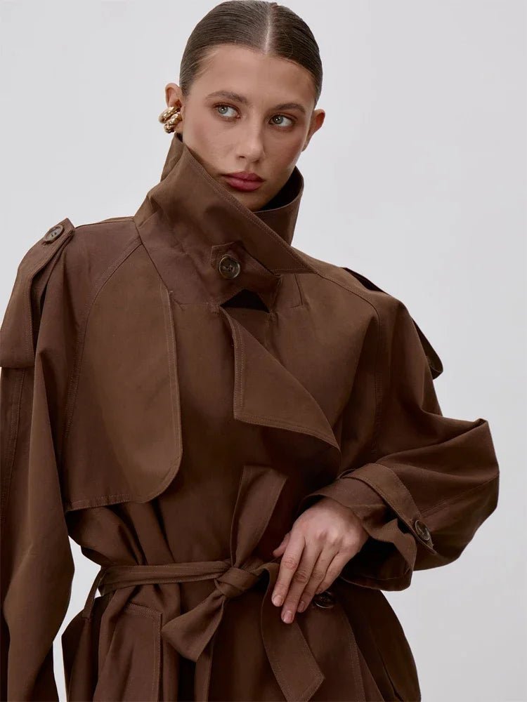 Trench con colletto rialzato e lacci Sonia