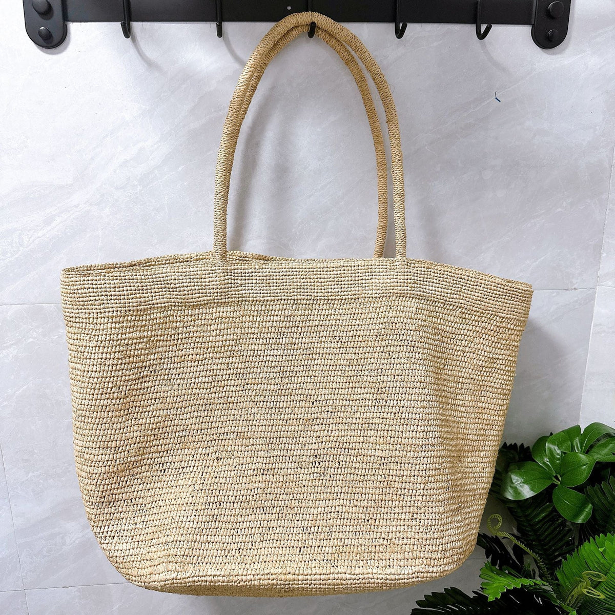 Borsa tote Sophia in rattan intrecciato a mano