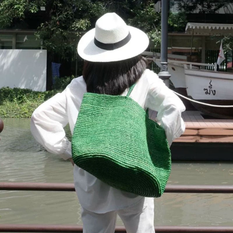 Borsa tote Sophia in rattan intrecciato a mano