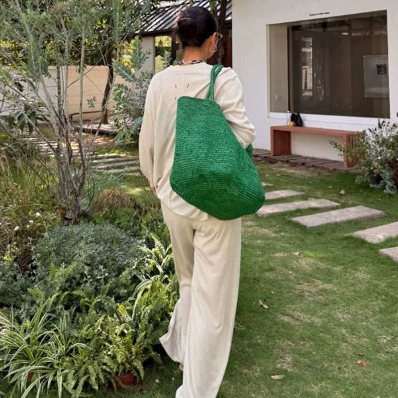 Borsa tote Sophia in rattan intrecciato a mano