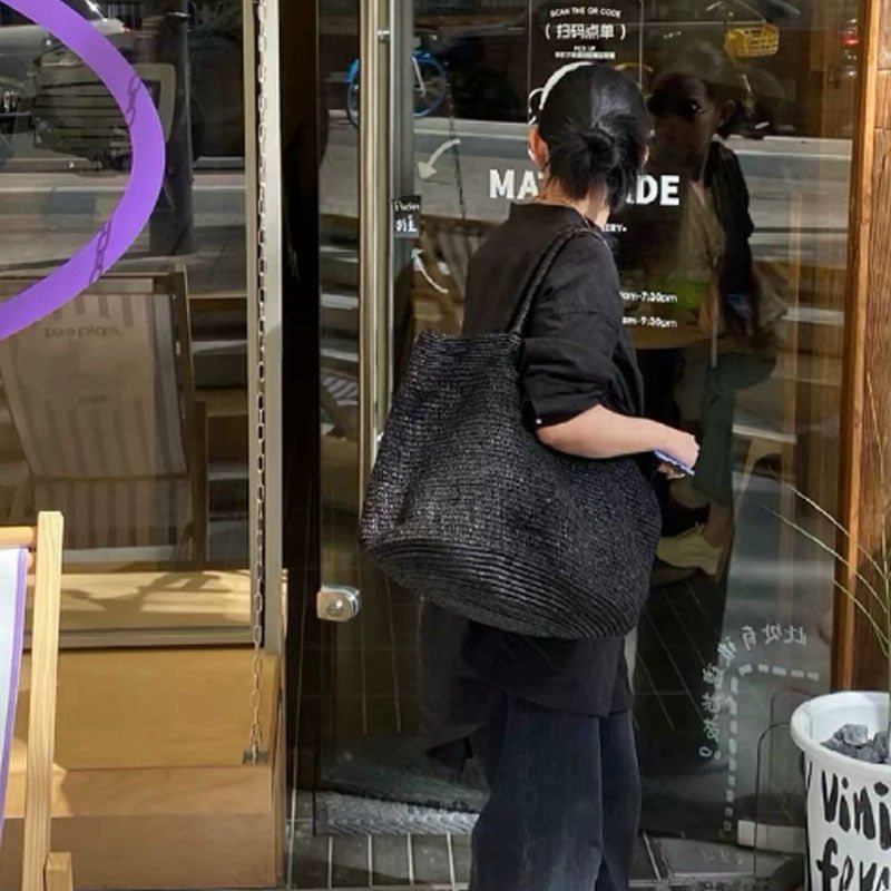 Borsa tote Sophia in rattan intrecciato a mano