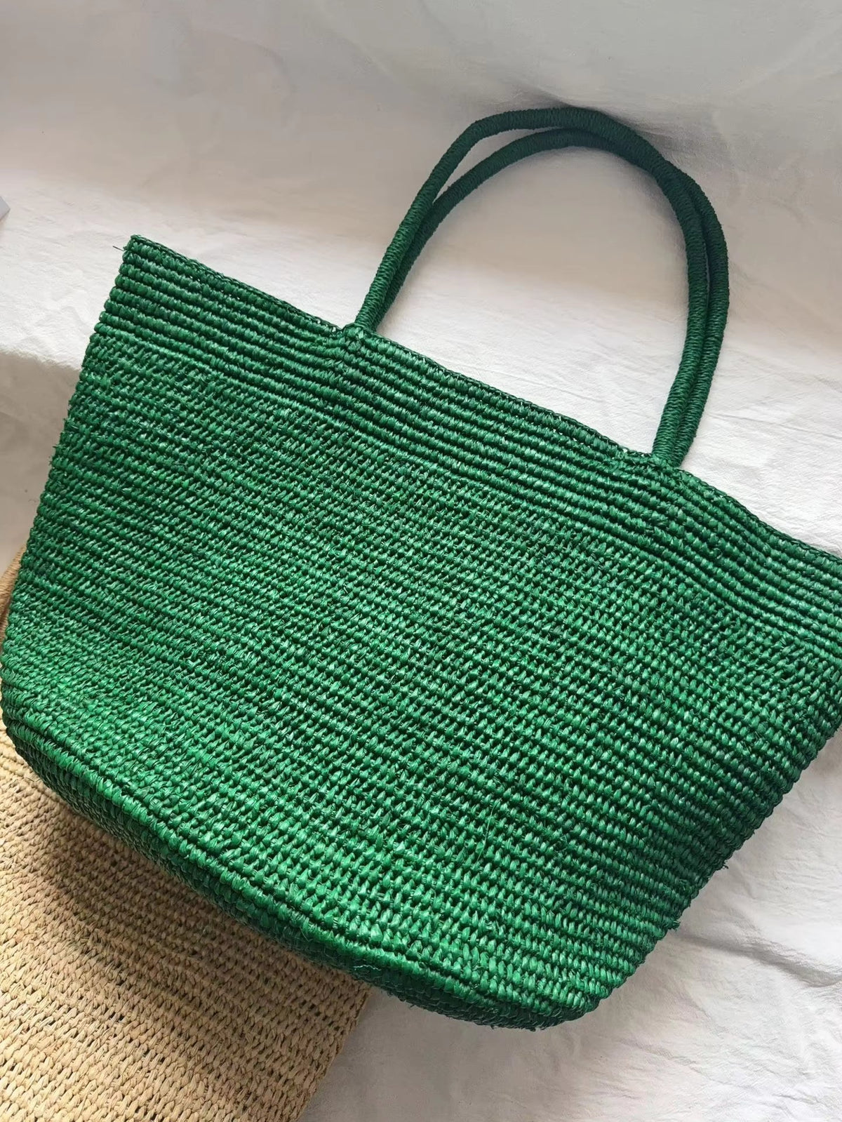 Borsa tote Sophia in rattan intrecciato a mano