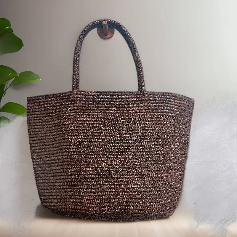 Borsa tote Sophia in rattan intrecciato a mano