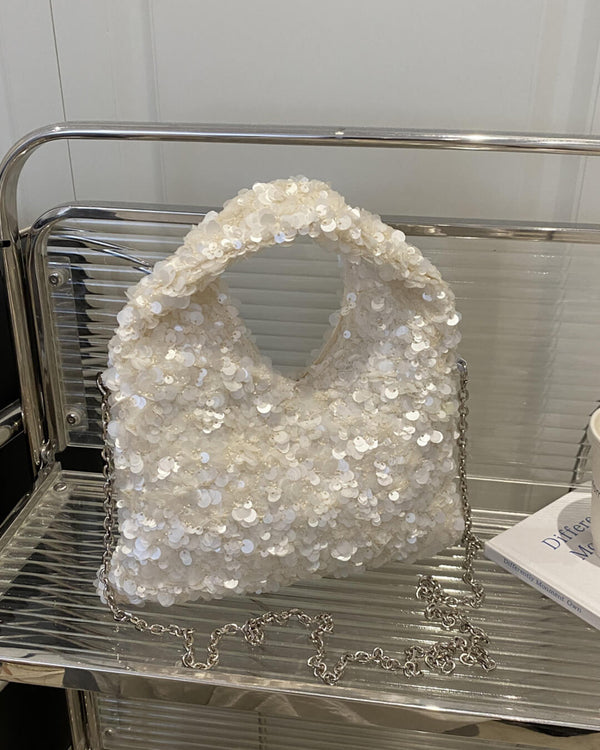 Borsa a spalla da sera con paillettes Sophia