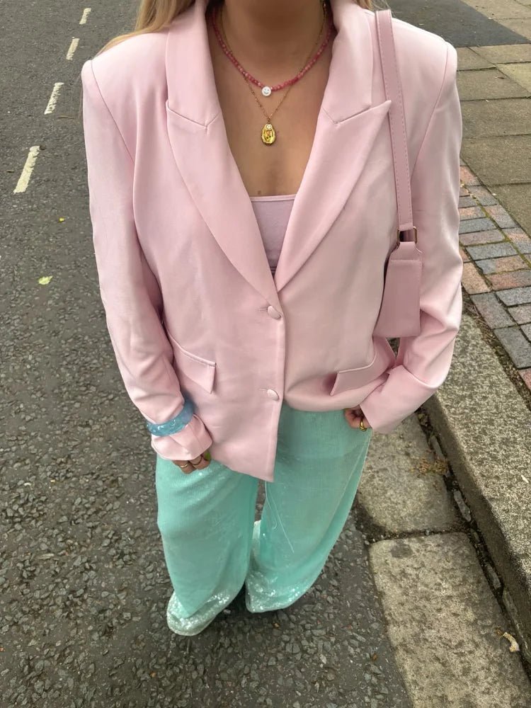 Pantaloni a gamba larga con paillettes Sophia