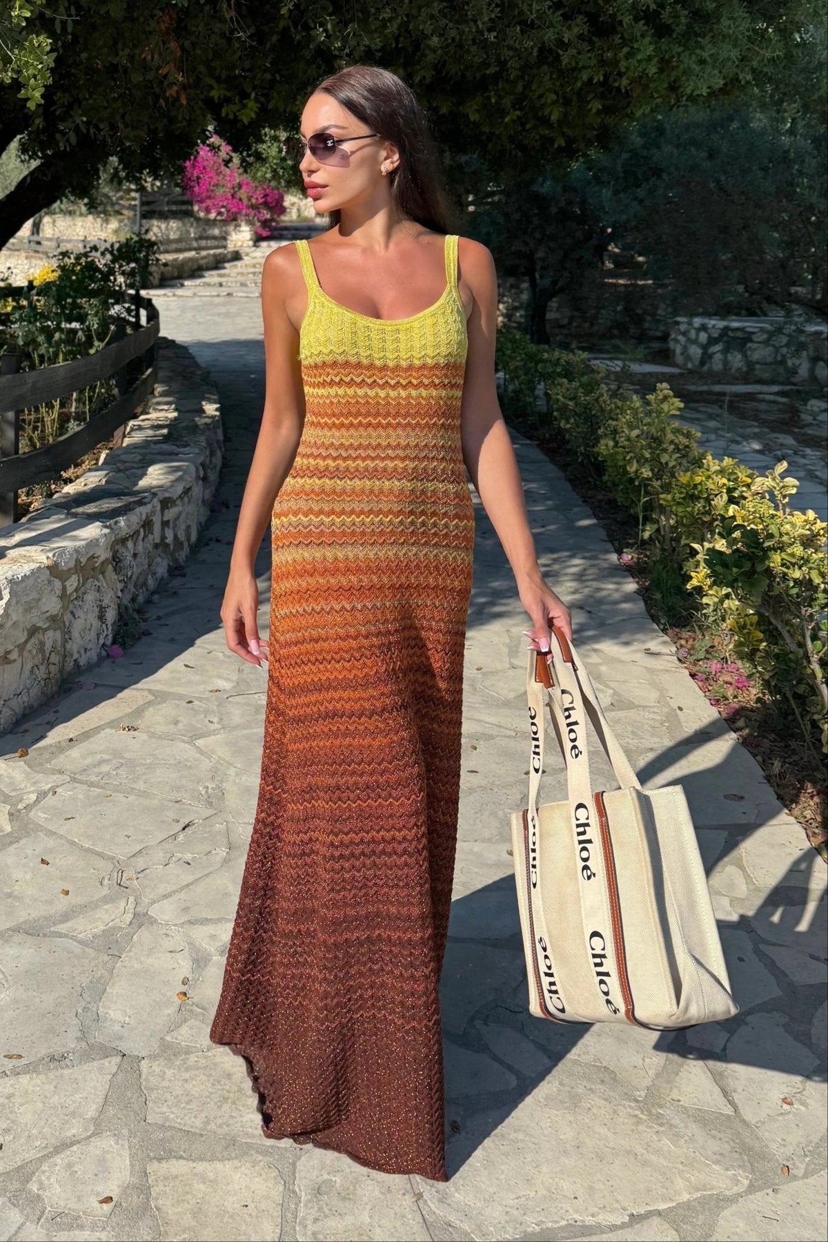 Vestito lungo in maglia Sunset Sophia