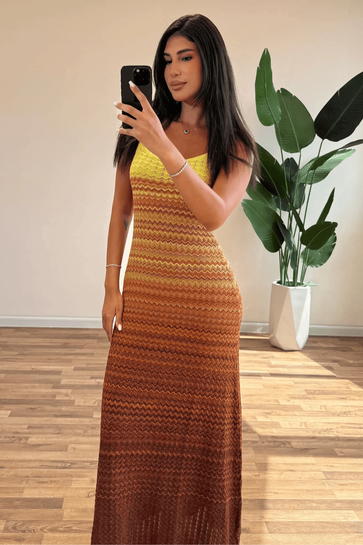 Vestito lungo in maglia Sunset Sophia