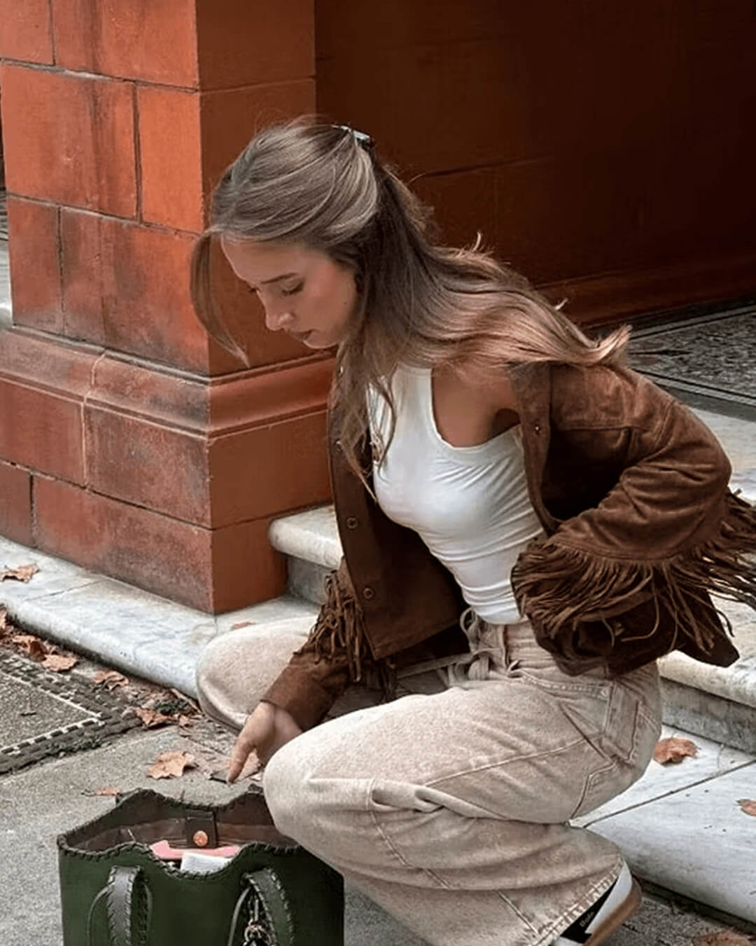 Giacca in suede con frange Sophia