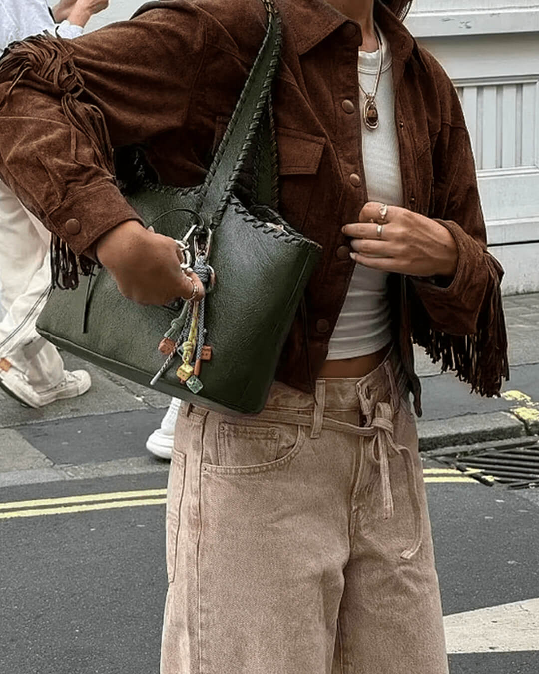 Giacca in suede con frange Sophia