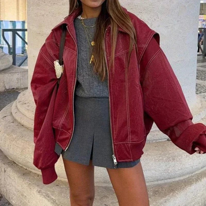 Giacca con colletto a revers e zip Sophia