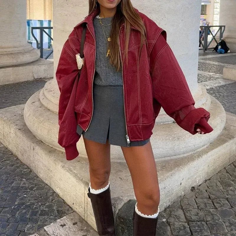 Giacca con colletto a revers e zip Sophia