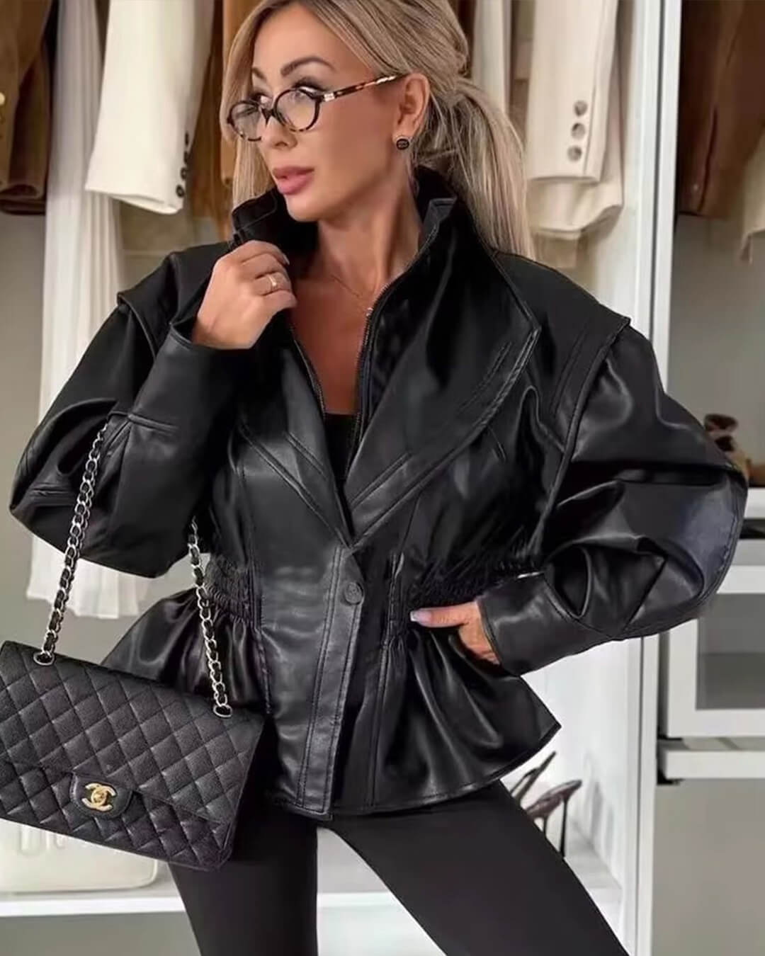 Giacca in pelle Stephanie
