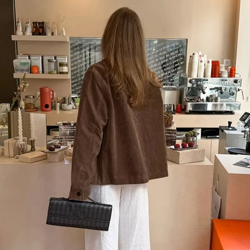 Giacca oversize in camoscio