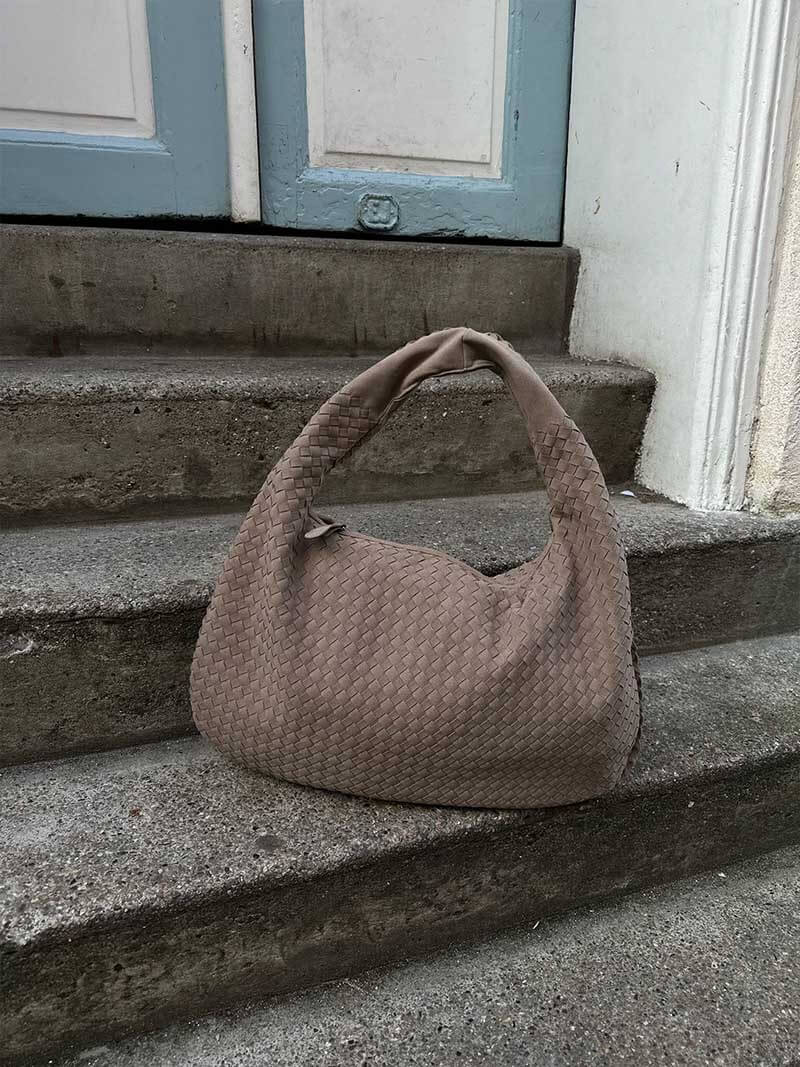 Borsa intrecciata in suede XL