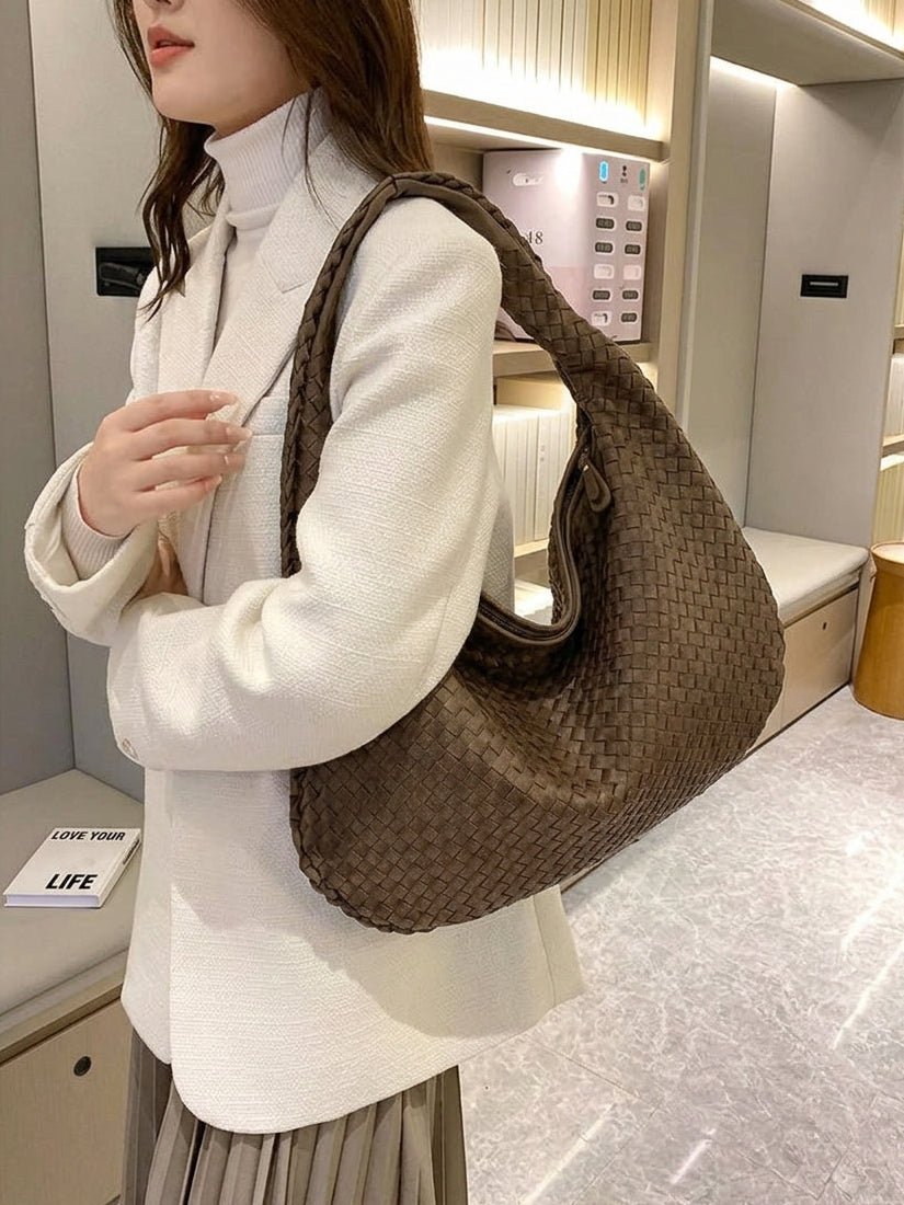 Borsa intrecciata in suede XL