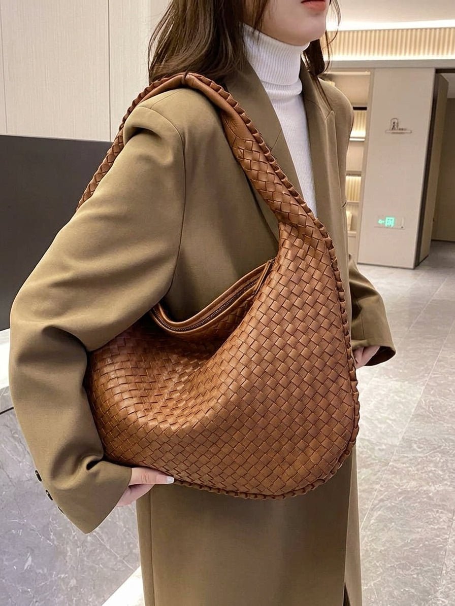Borsa intrecciata in suede XL