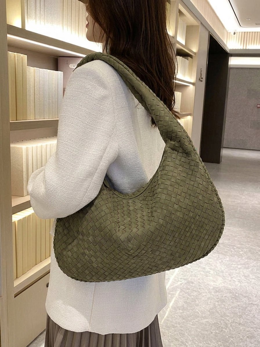 Borsa intrecciata in suede XL