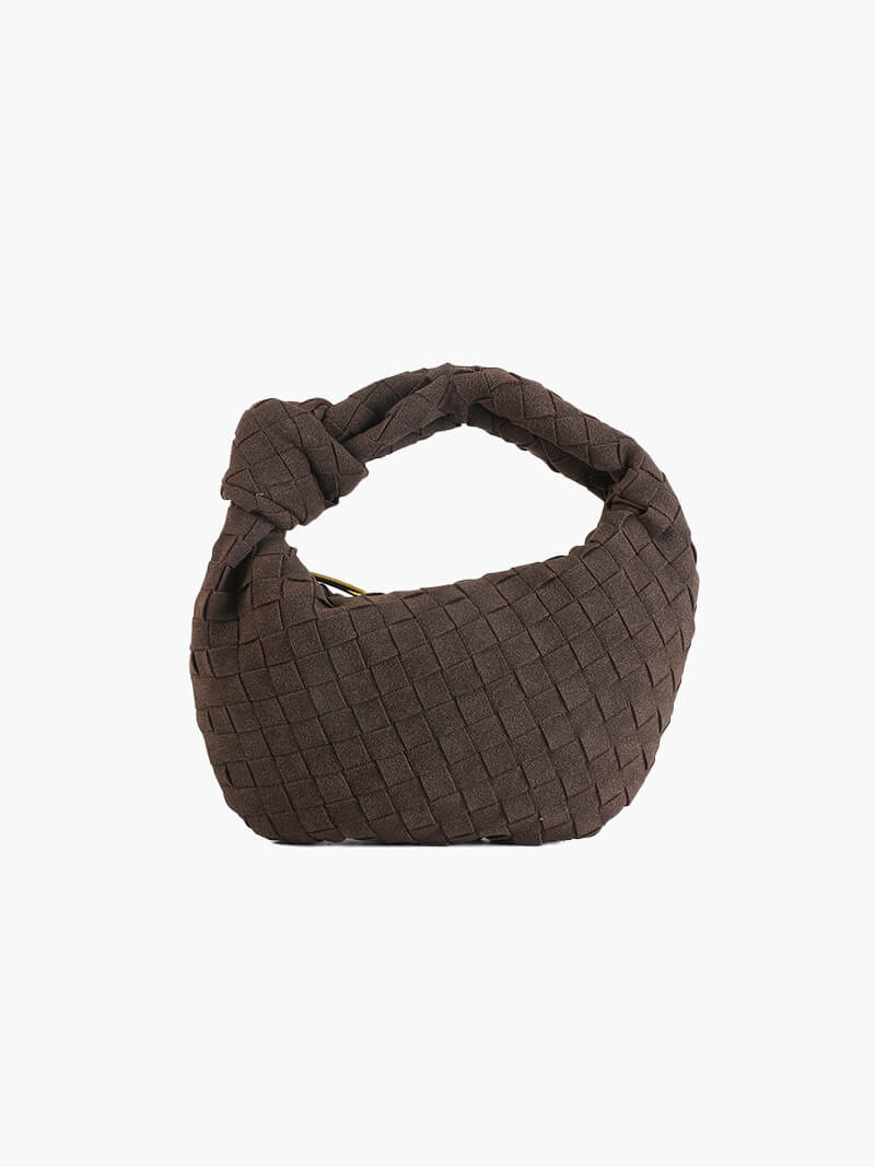 Mini borsa intrecciata in camoscio