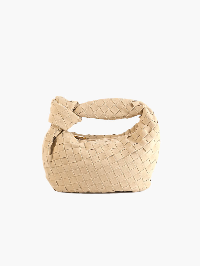 Mini borsa intrecciata in camoscio