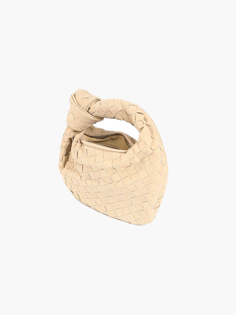 Mini borsa intrecciata in camoscio