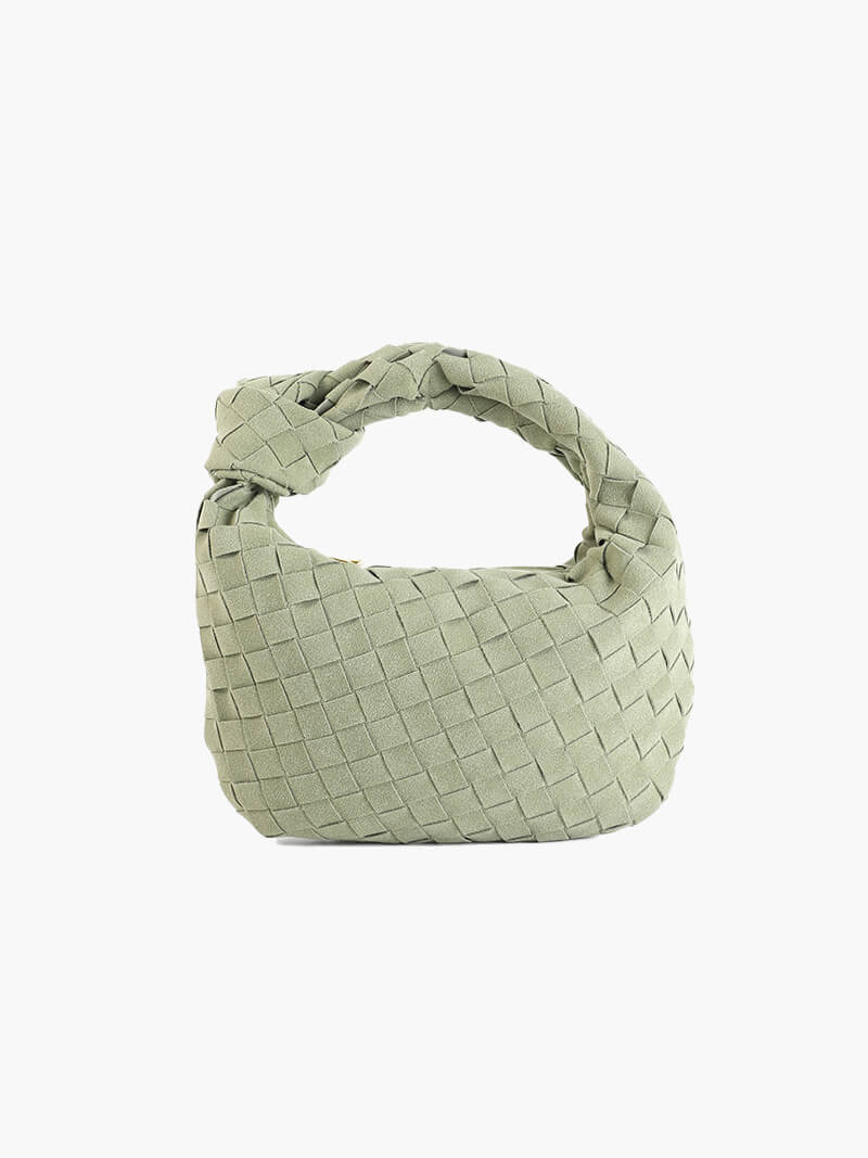 Mini borsa intrecciata in camoscio