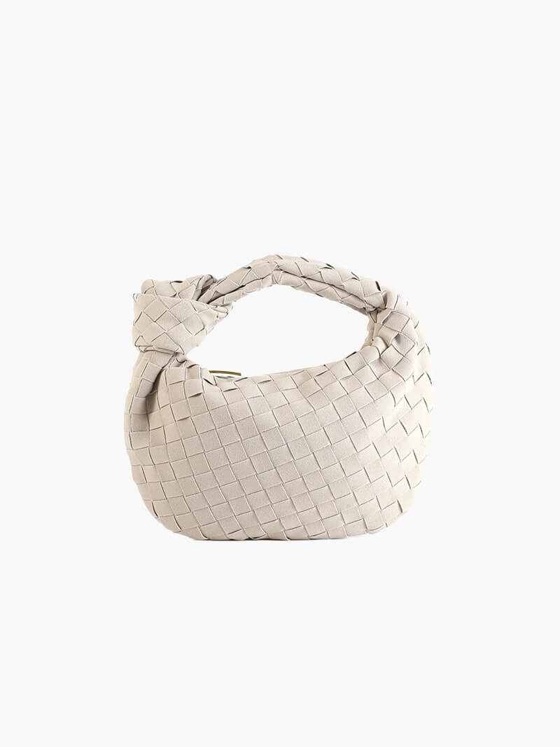 Mini borsa intrecciata in camoscio