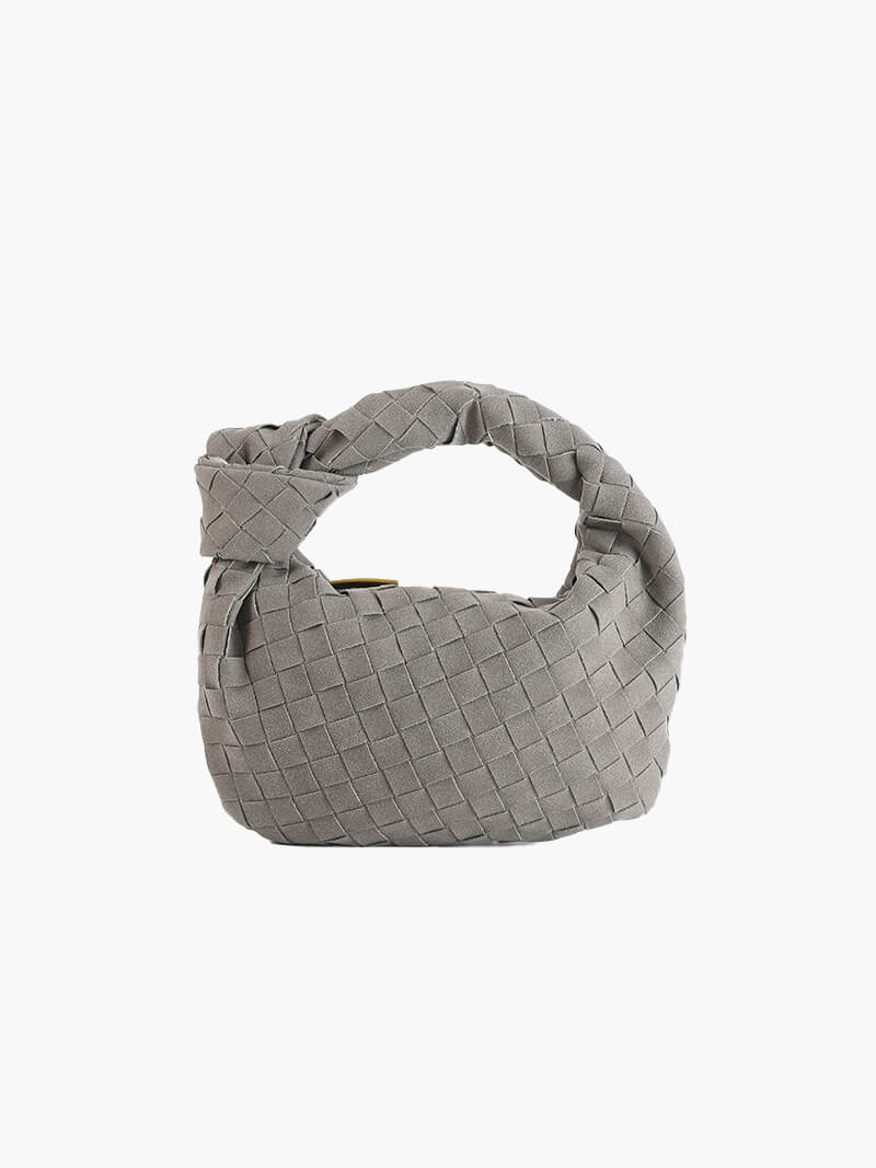Mini borsa intrecciata in camoscio