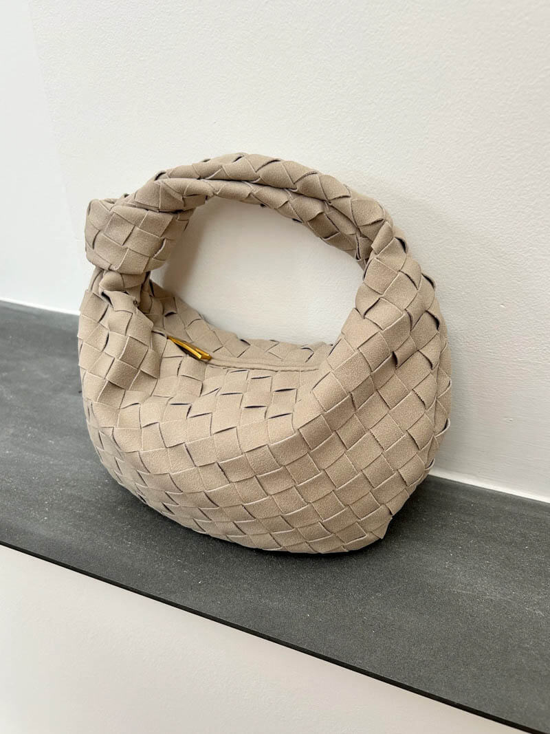 Mini borsa intrecciata in camoscio