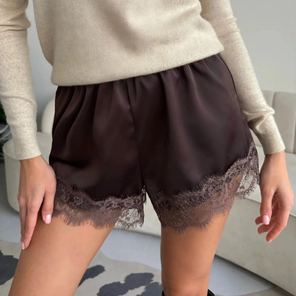 Shorts in raso e pizzo Suzette