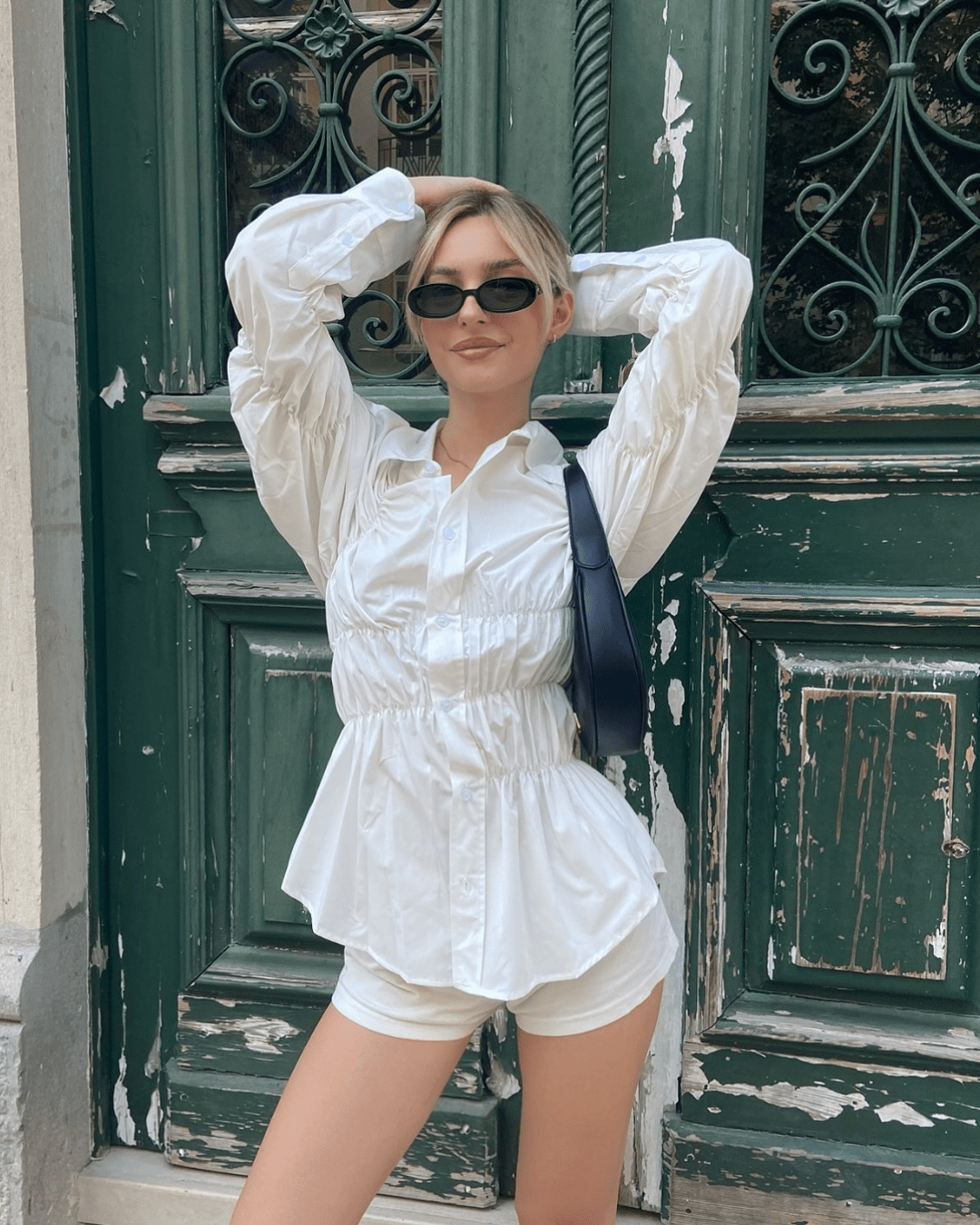 Camicia arricciata a maniche lunghe Suzette