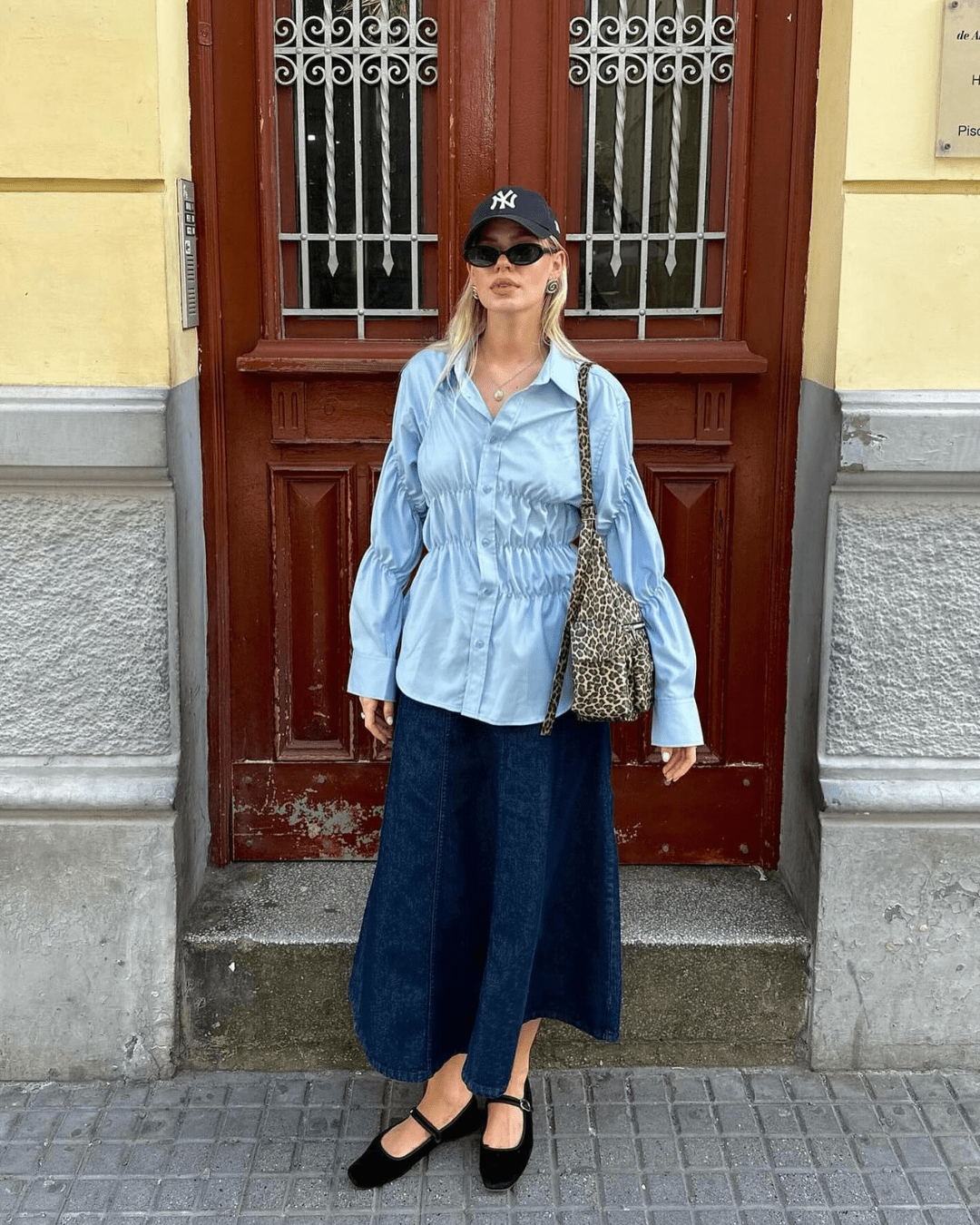 Camicia arricciata a maniche lunghe Suzette