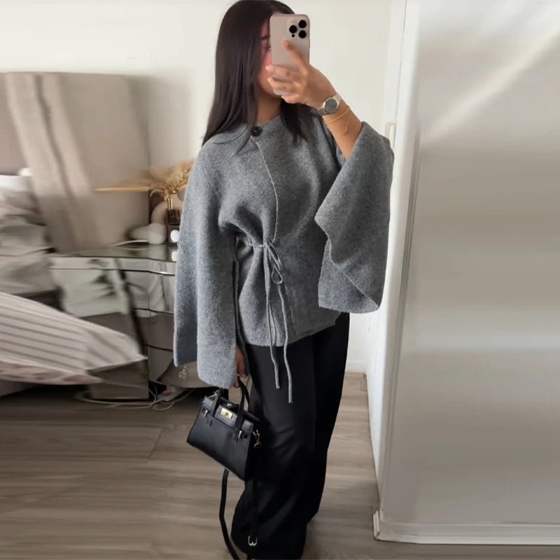Cardigan con maniche a pipistrello e spacco Suzette