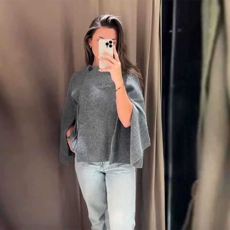 Cardigan con maniche a pipistrello e spacco Suzette