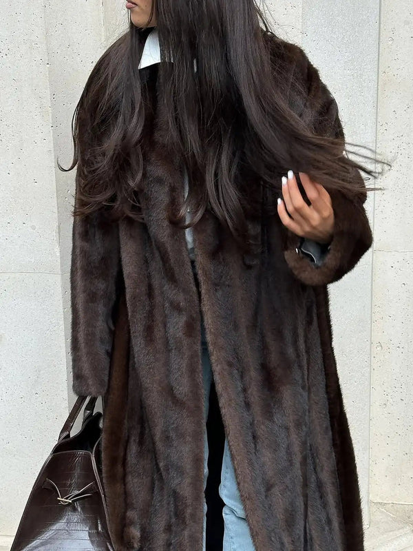 Maxi cappotto in ecopelliccia Suzy