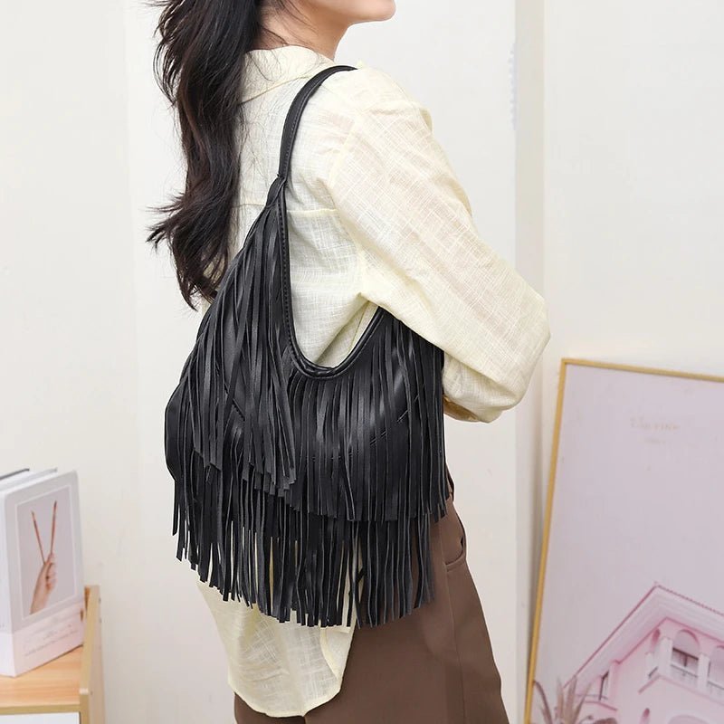 Borsa hobo con frange Tatiana