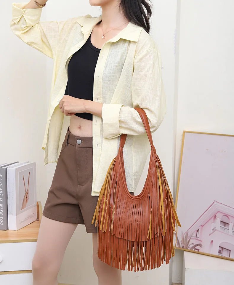 Borsa hobo con frange Tatiana