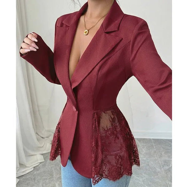 Blazer sartoriale Taylor con inserti in pizzo