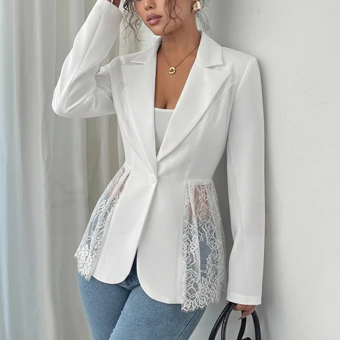 Blazer sartoriale Taylor con inserti in pizzo