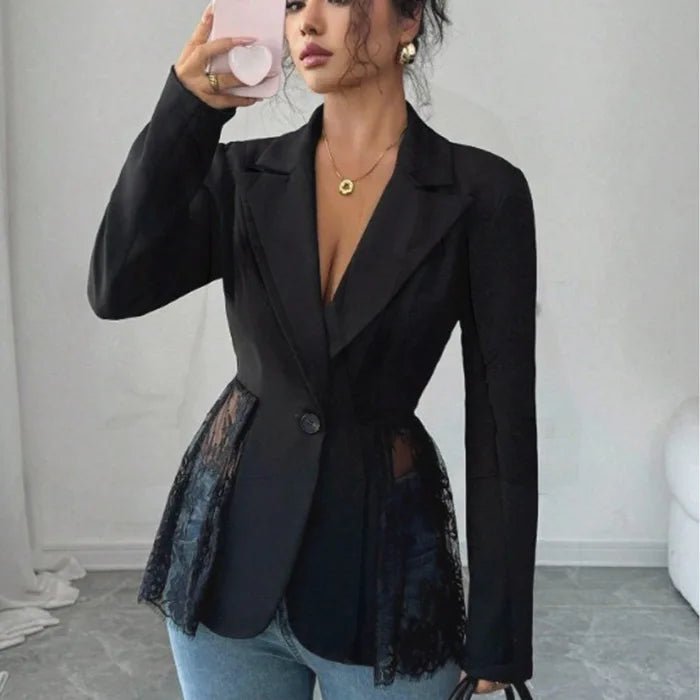 Blazer sartoriale Taylor con inserti in pizzo