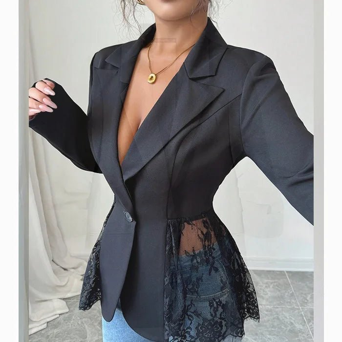 Blazer sartoriale Taylor con inserti in pizzo