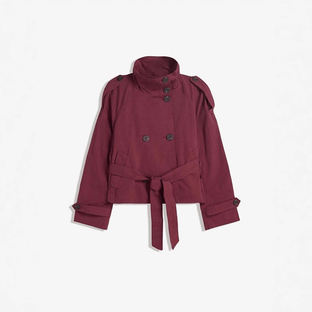 Trench corto con cintura Thea