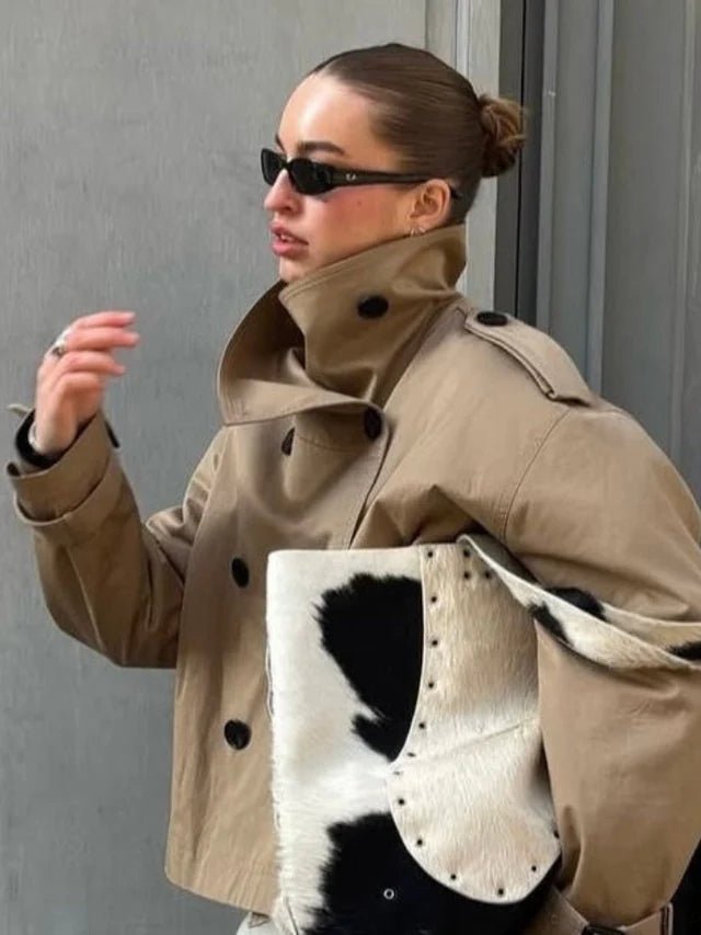 Trench corto con cintura Thea
